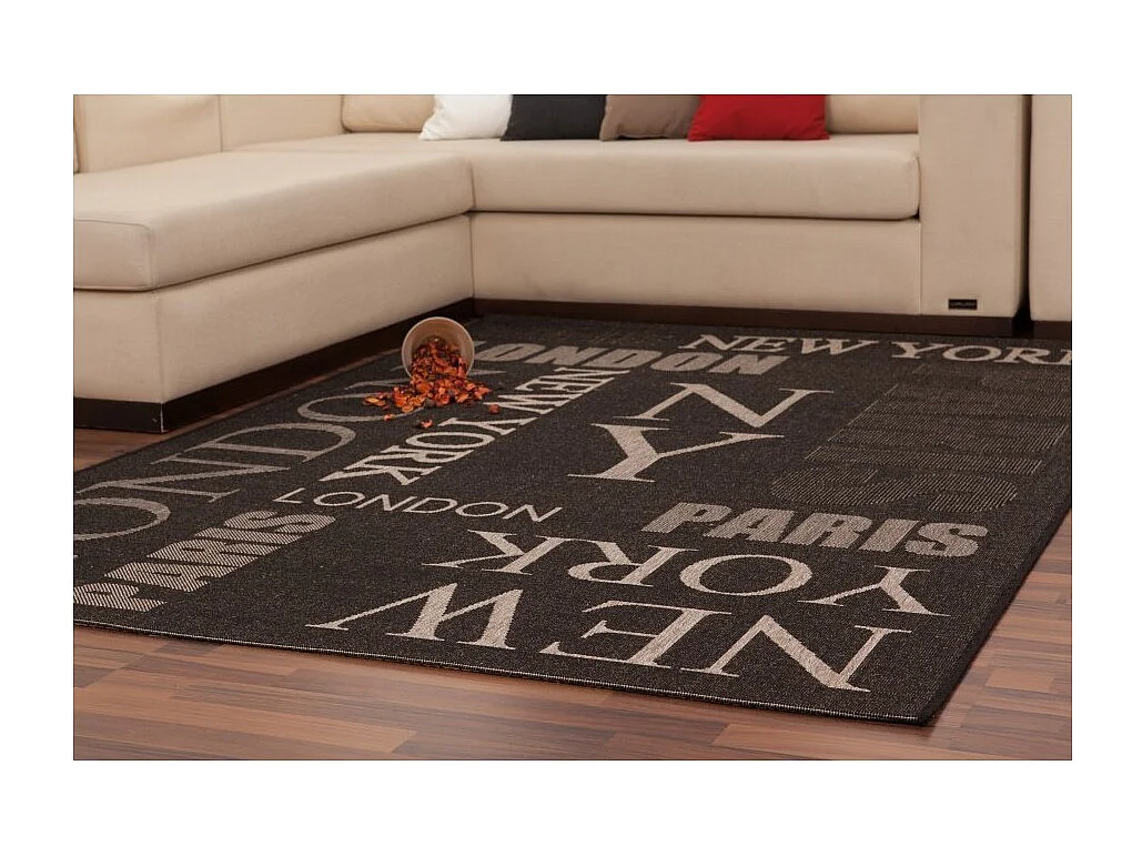 Teppich 290x200cm, Design F115A in Graphitfarbe - Komfort und Eleganz für Ihr Interieur