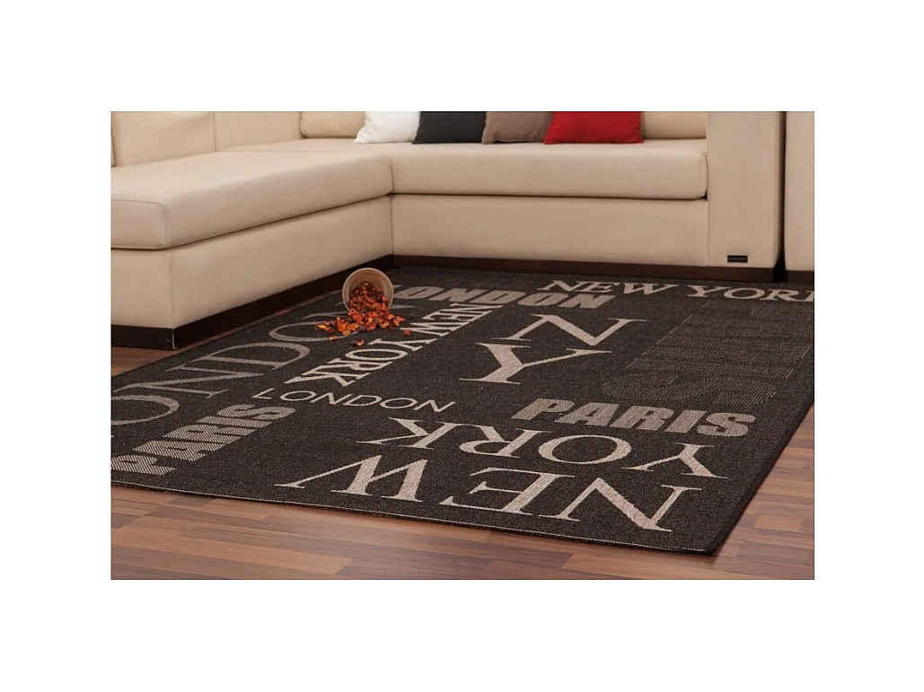 Tapis 290x200cm, design F115A coloris graphite - Confort et élégance pour votre intérieur