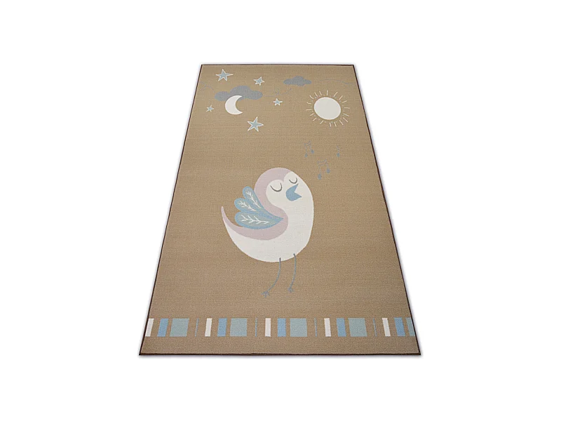 TAPIS d`enfant LOKO Petit Oiseau beige antidérapant 160x220 cm