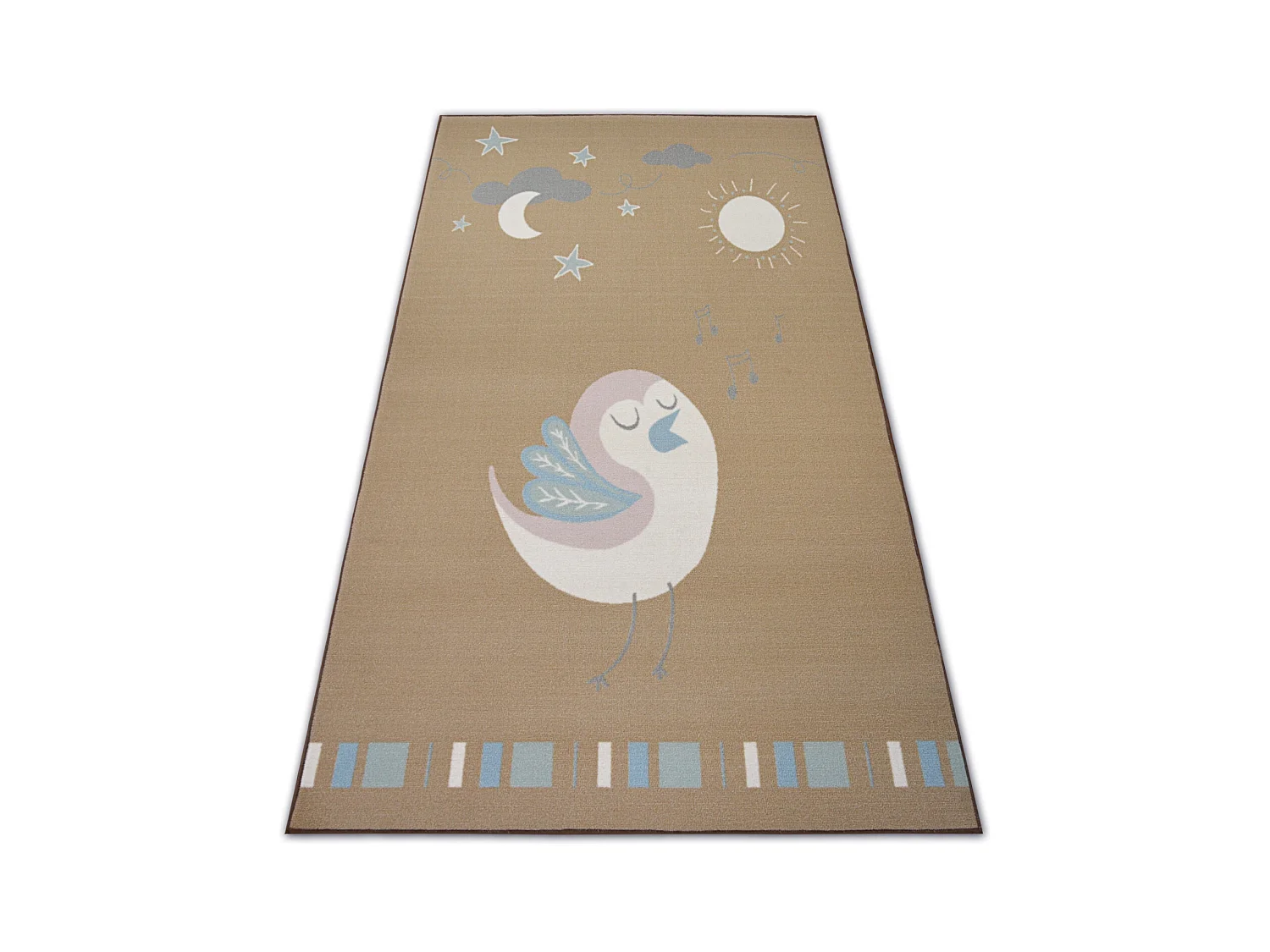 TAPIS d`enfant LOKO Petit Oiseau beige antidérapant 160x220 cm