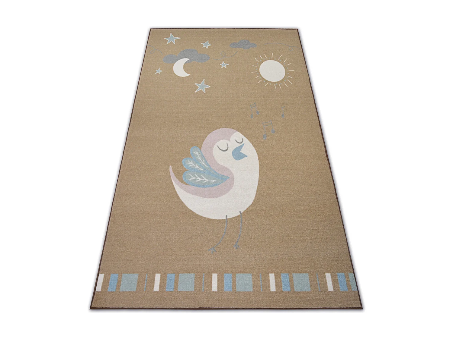 TAPIS d`enfant LOKO Petit Oiseau beige antidérapant 160x220 cm