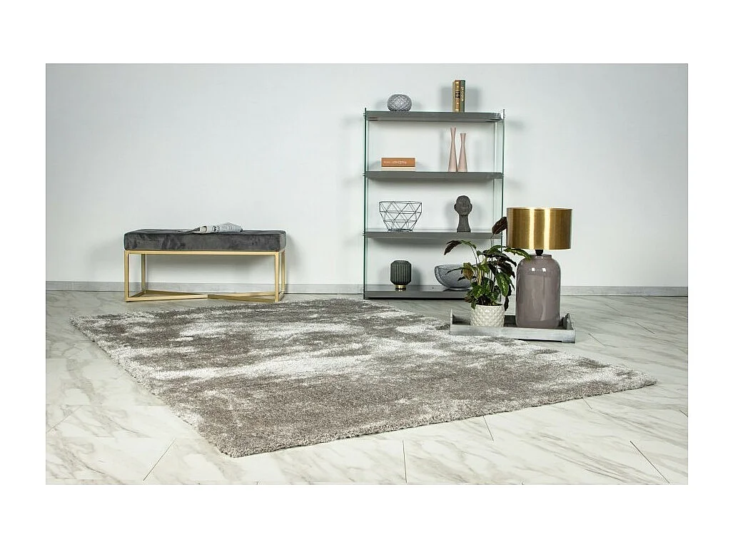 Tapis 150x80cm, design G008R coloris argent - Confort et élégance pour votre intérieur