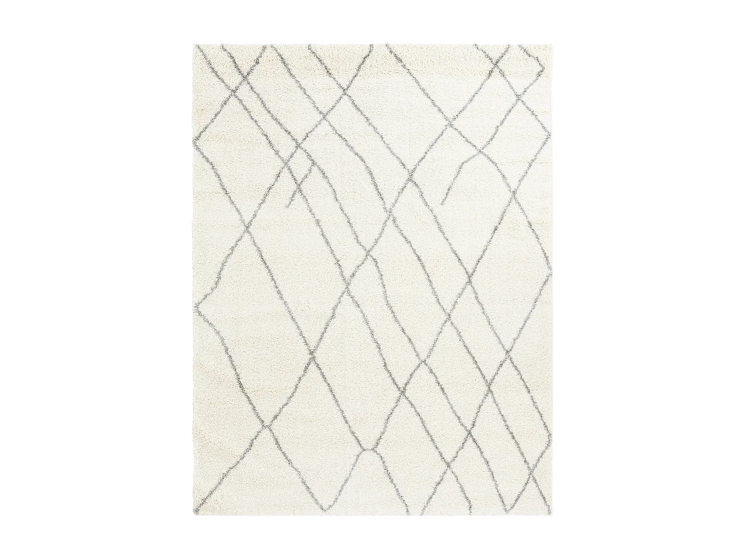 Hoogpolig tapijt 90 x 62 Beige Lachen Fence