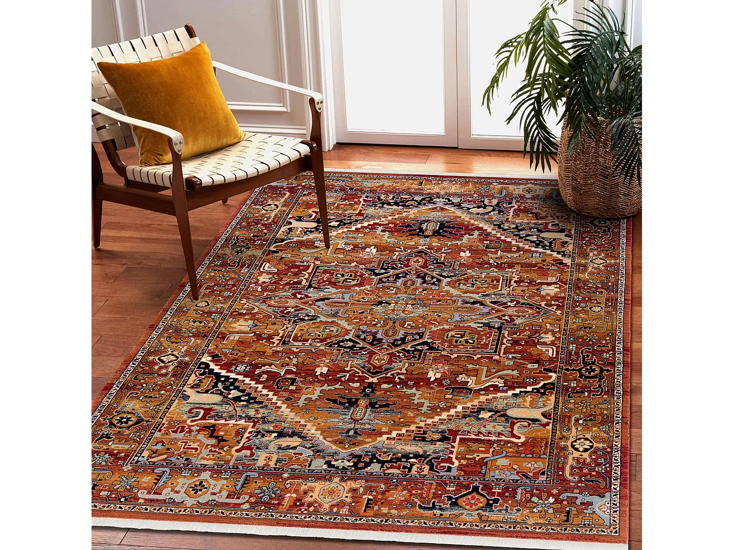 Tapis KESHAN franges, Ornement oriental 2886/53588 bordeaux  300x380 cm