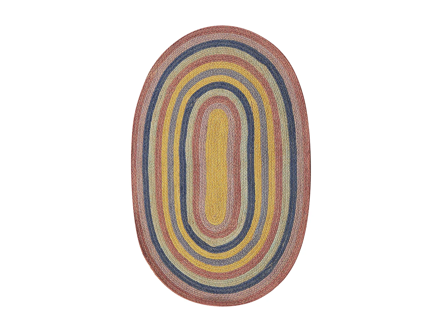 Tapis ovale en jute multicolore 70 x 100 cm PEREWI