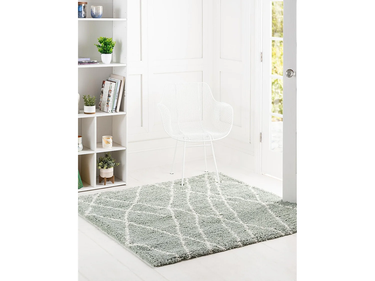 Tapis shaggy 125x125 Vert Lachen Fence