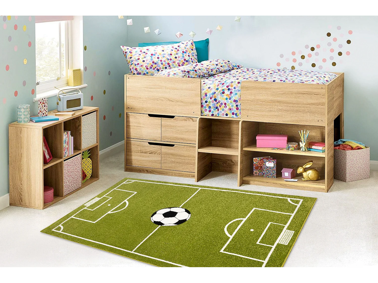 Tapijt MUNDIAL voetbalveld, voetbal - groen 100x160 cm