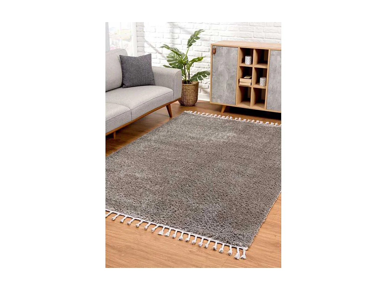 Tapis shaggy uni - SHAGGY PULPEUSE 100 Gris anthracite 200*290