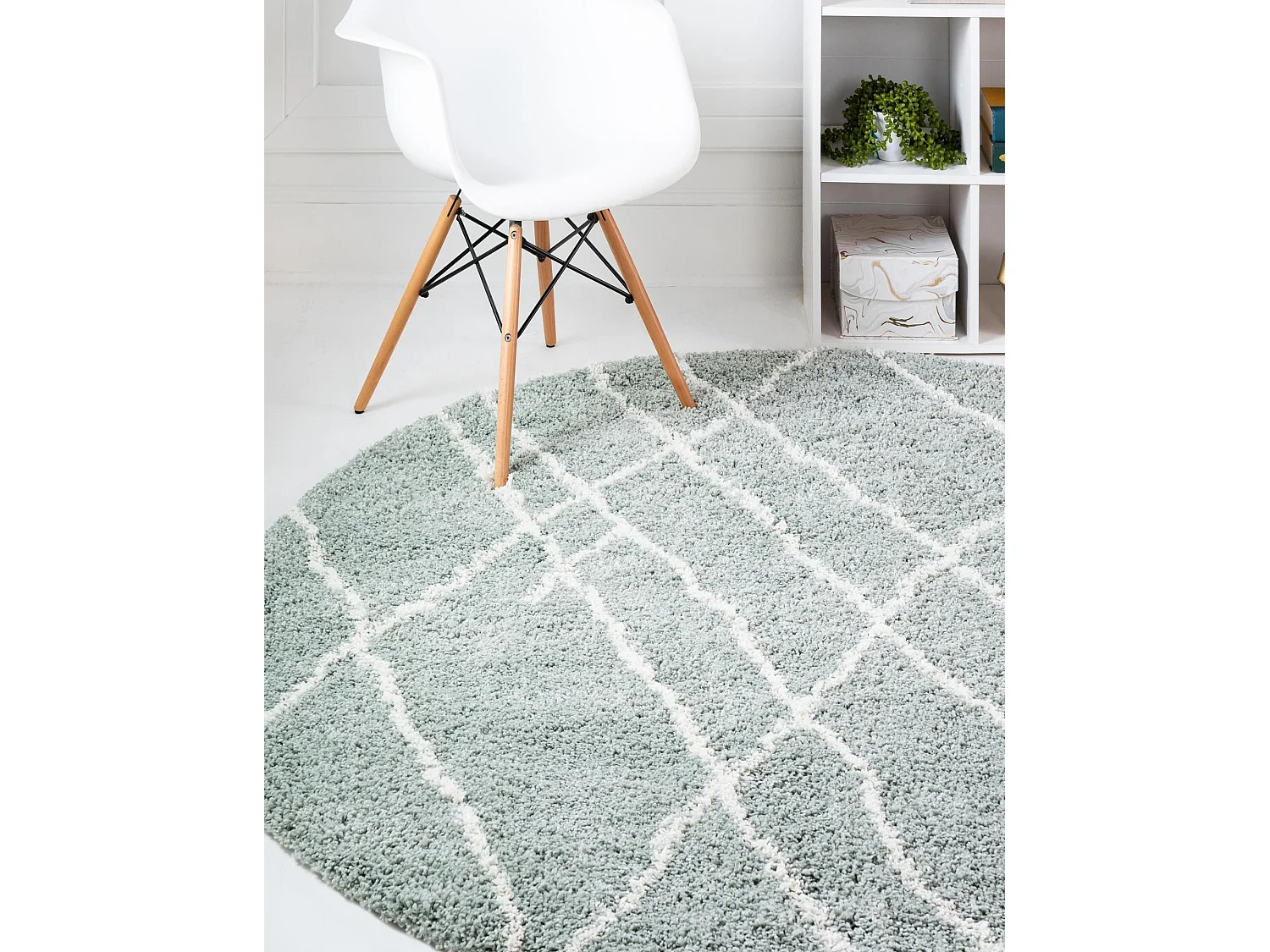 Tapis shaggy 155x155 Vert Lachen Fence