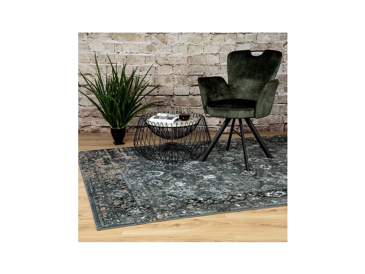 Tapijt 170x120cm, design G708A in petrolblauw - Comfort en elegantie voor uw interieur.