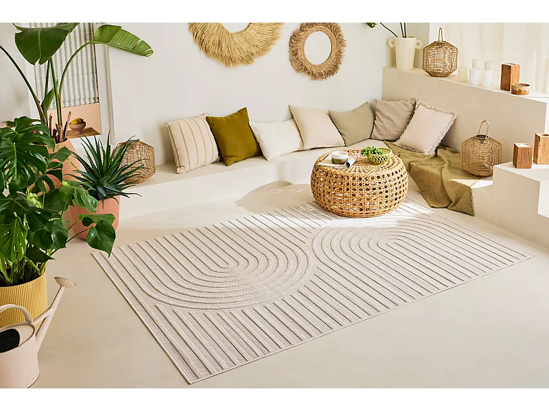 Tapis Santorini - symétrique - Blanc - 200x290 cm