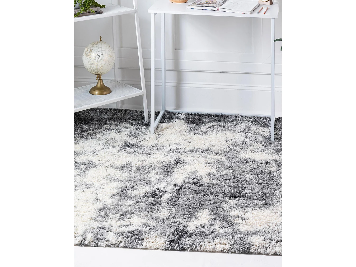 Hochflorteppich 125x125 Dunkelgrau Lachen Haze