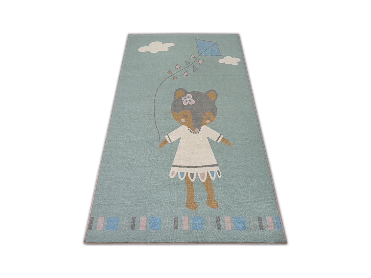 TAPIS d`enfant LOKO Petite Souris vert antidérapant 160x220 cm