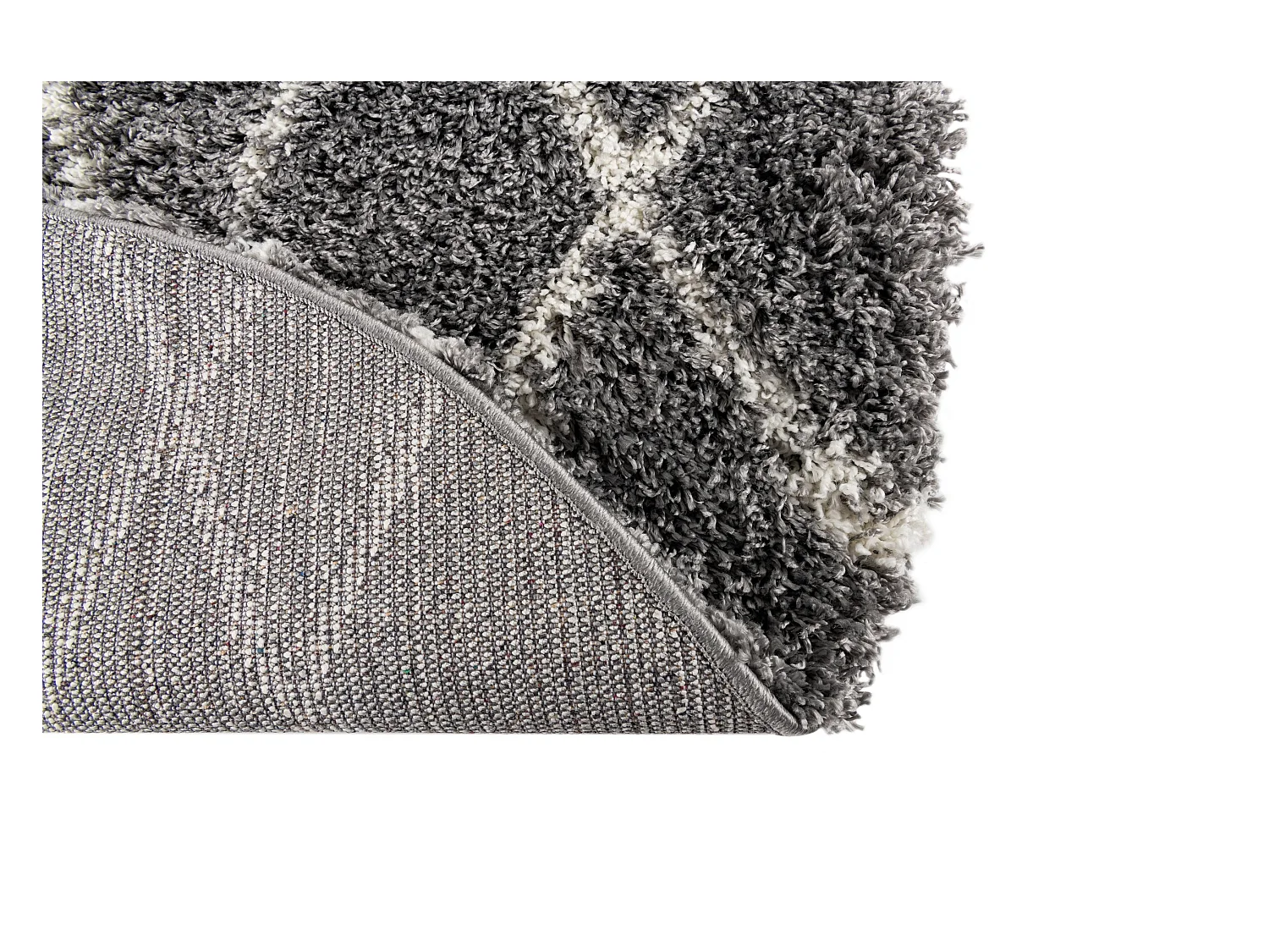 Hoogpolig tapijt 100 x 100 Donkergrijs Lachen Fence