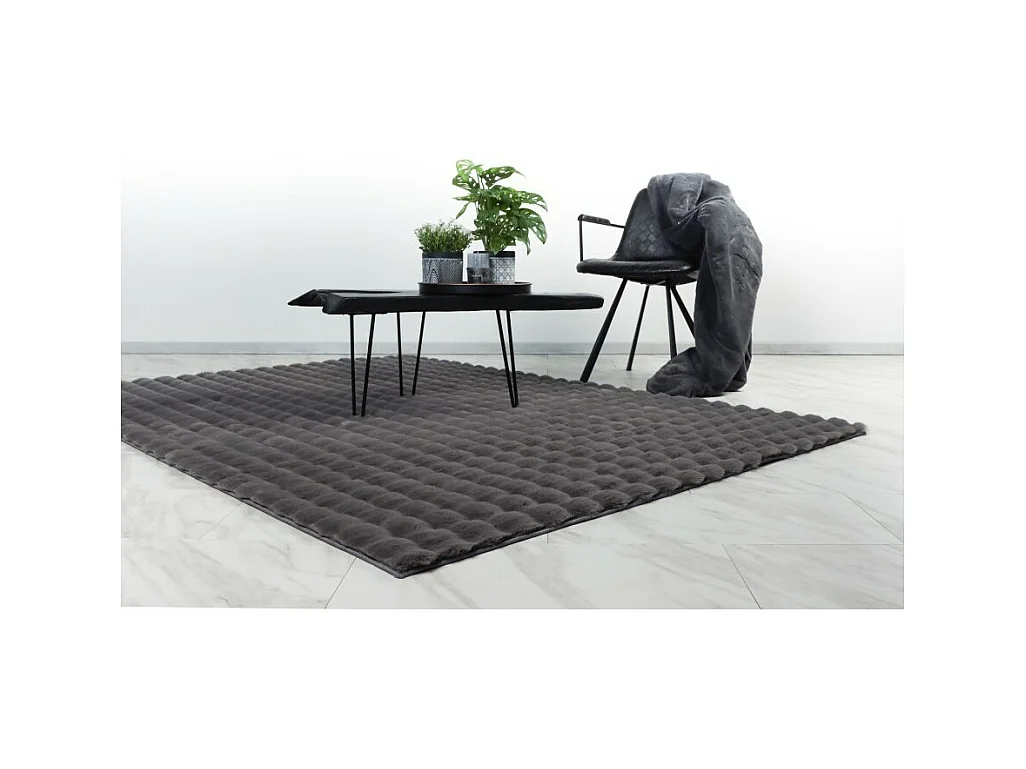 Tapete 150x80cm, design H008Y na cor grafite - Conforto e elegância para o seu interior.