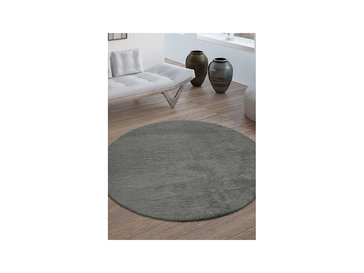 Tapis doux - LUMIA Gris anthracite 80*80
