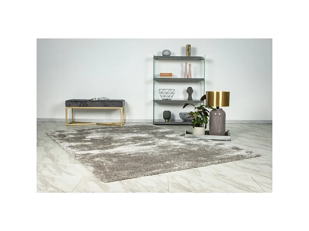 Tapete 290x200cm, design G008R na cor prata - Conforto e elegância para o seu interior.