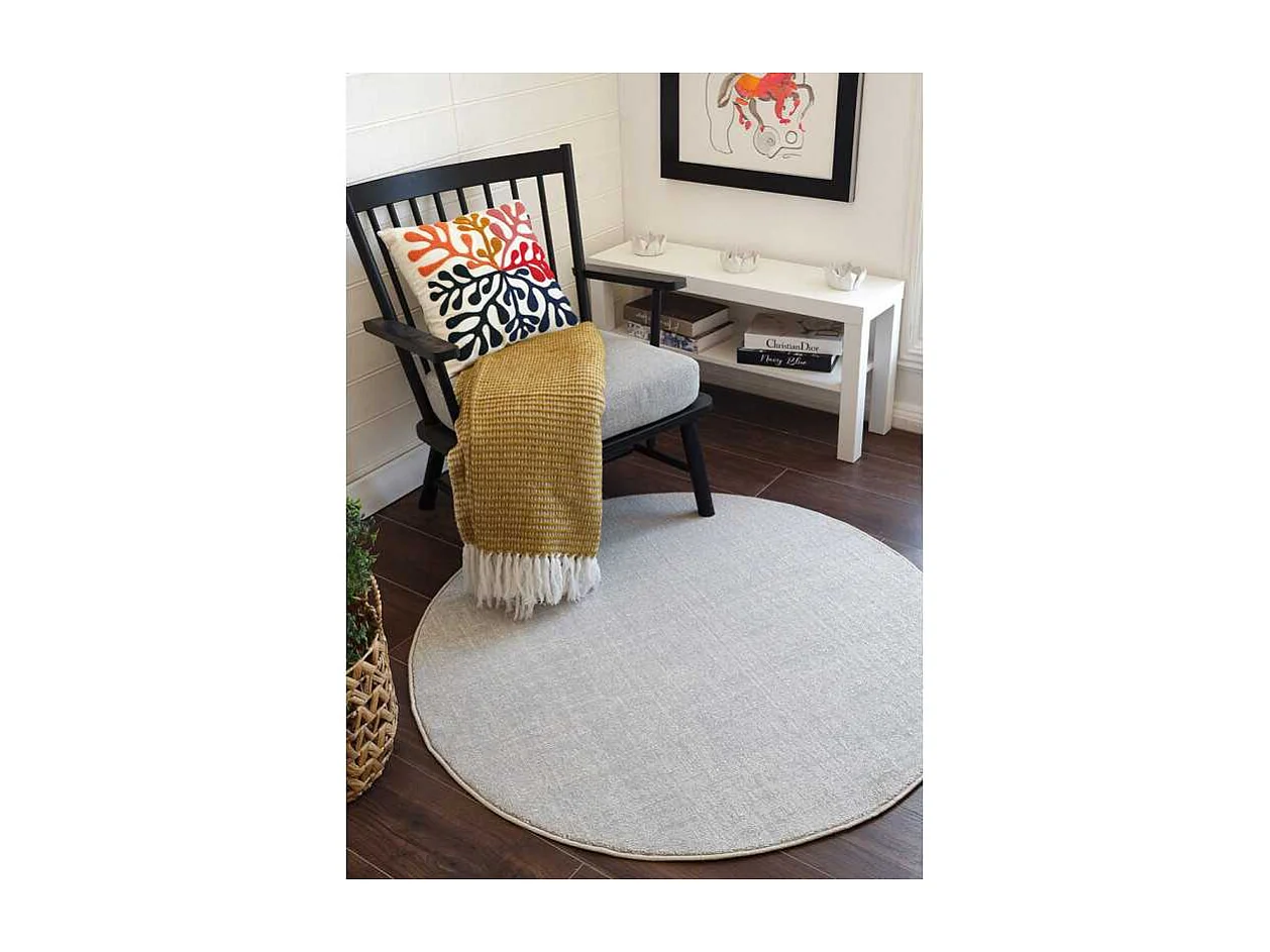 Tapis uni chiné BERNE Gris 120*120