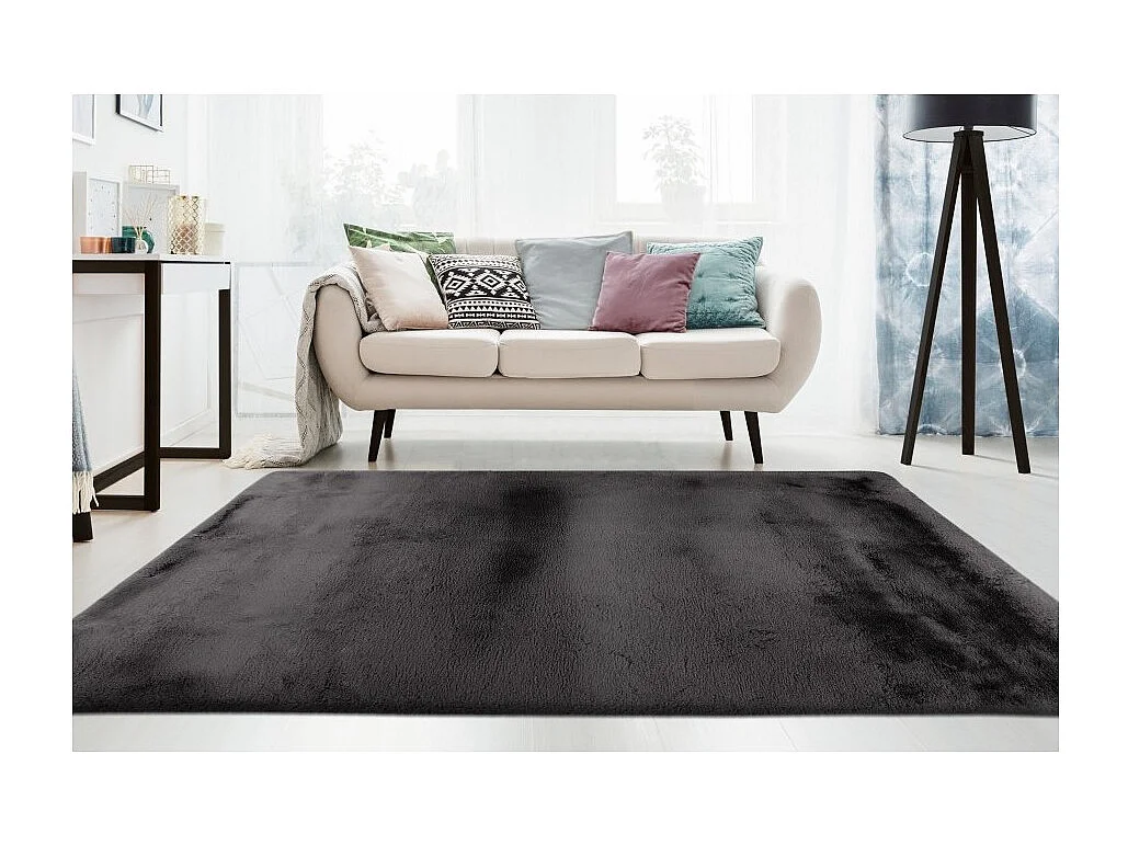 Tapijt 170x120cm, design E009Y in grafietkleur - Comfort en elegantie voor uw interieur.