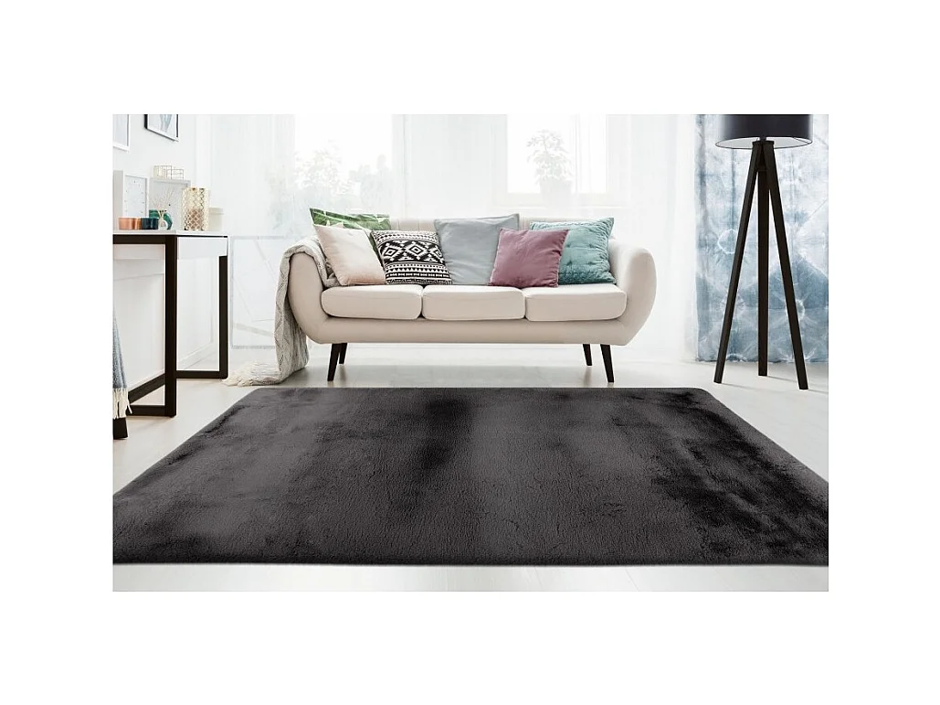 Alfombra 170x120cm, diseño E009Y color grafito - Confort y elegancia para su interior.