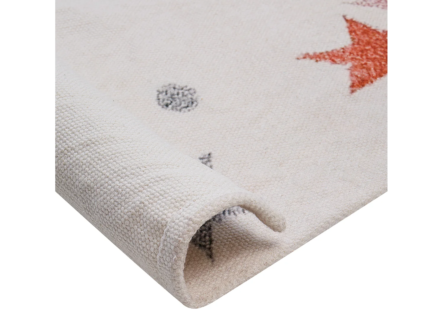 Tapete para crianças em algodão branco com padrão de estrelas 140 x 200 cm ALPOUD