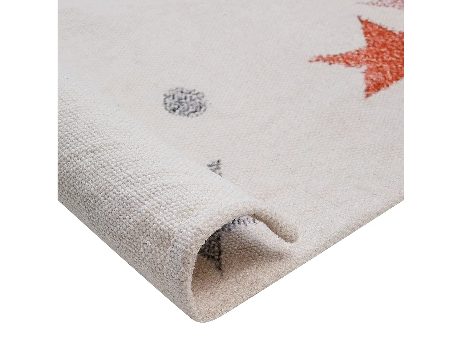 Tapis enfant avec motif étoiles en coton blanc 140 x 200 cm ALPOUD