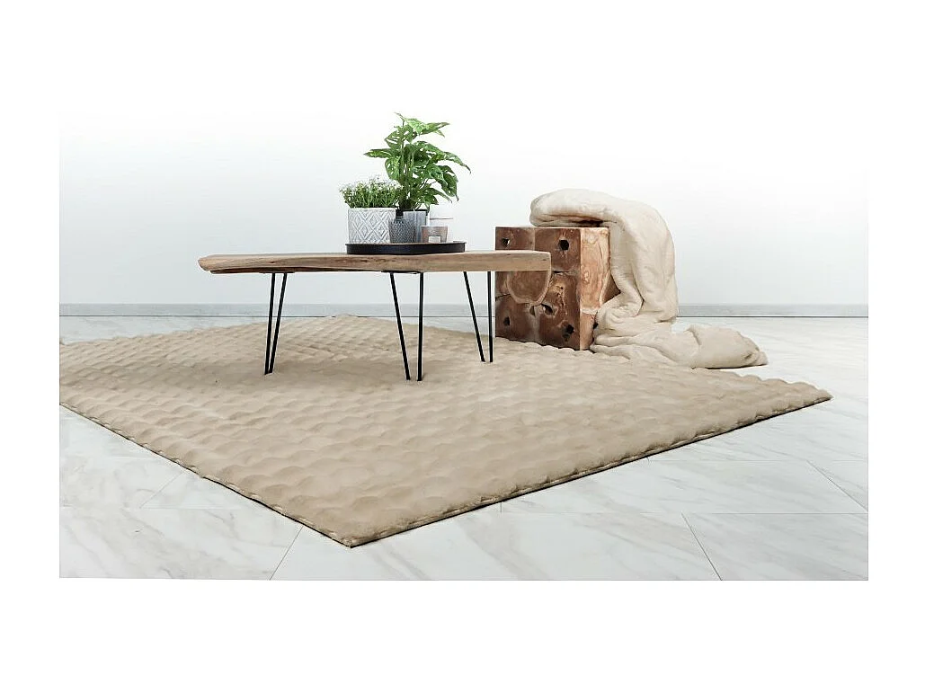 Tapete 150x80cm, design H008Y na cor bege - Conforto e elegância para o seu interior.