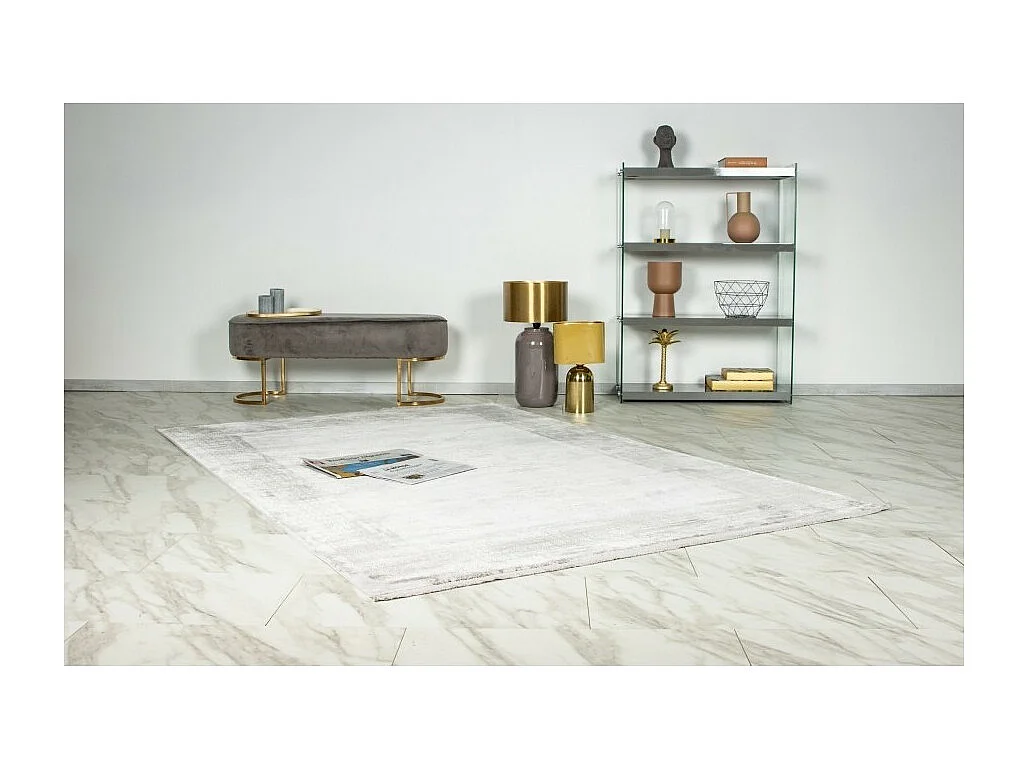 Tapete 170x120cm, design E309E na cor prata - Conforto e elegância para o seu interior