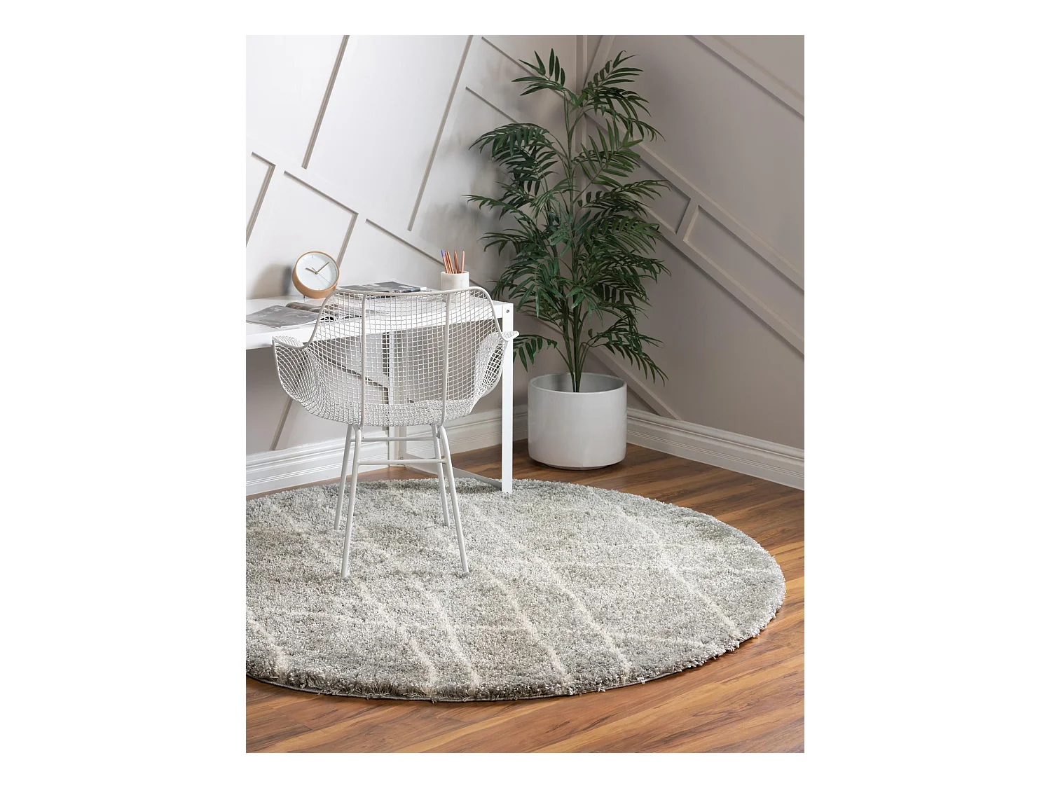 Tapis shaggy 100x100 Gris Lachen Fence