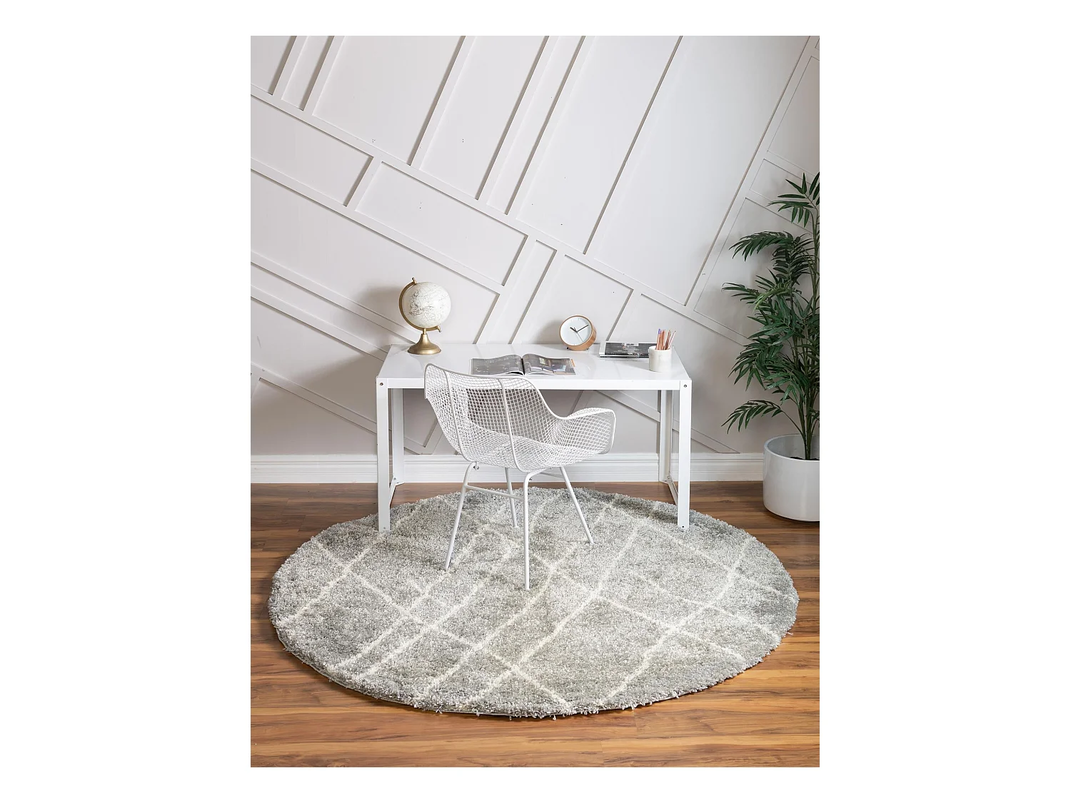 Hoogpolig tapijt 100 x 100 Grijs Lachen Fence