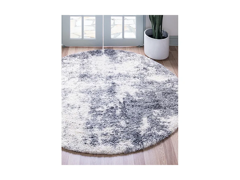 Hochflorteppich 100x100 Dunkelgrau Lachen Haze