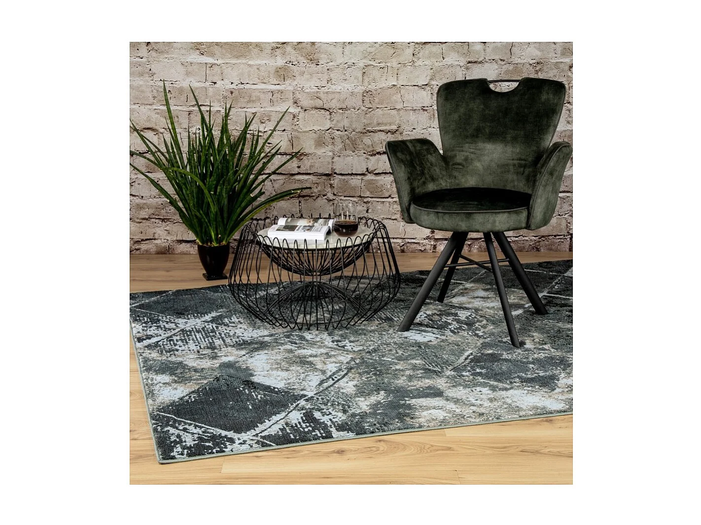 Tapijt 170x120cm, design G508A in petrolblauw - Comfort en elegantie voor uw interieur