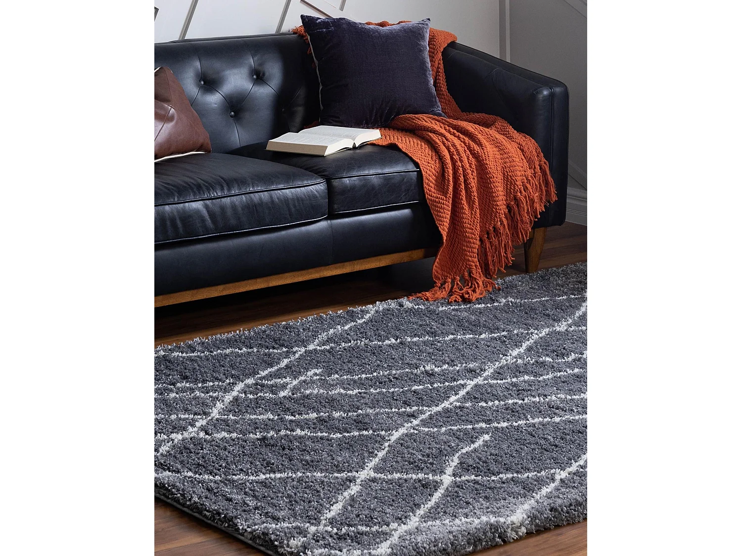 Tapis shaggy 300x395 Gris foncé Lachen Fence