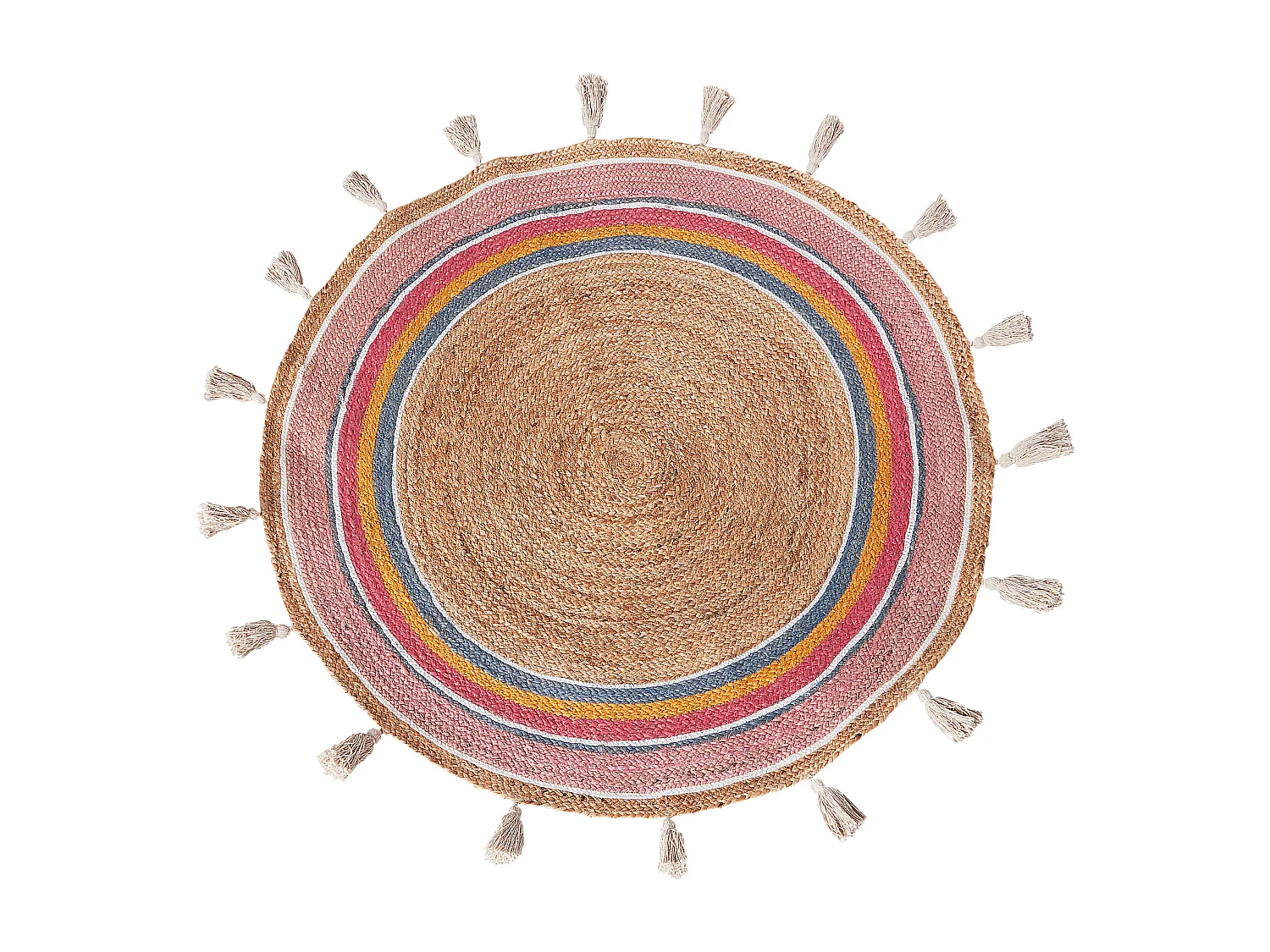 Tapete redondo de juta multicolor ⌀ 120 cm ZANAVI