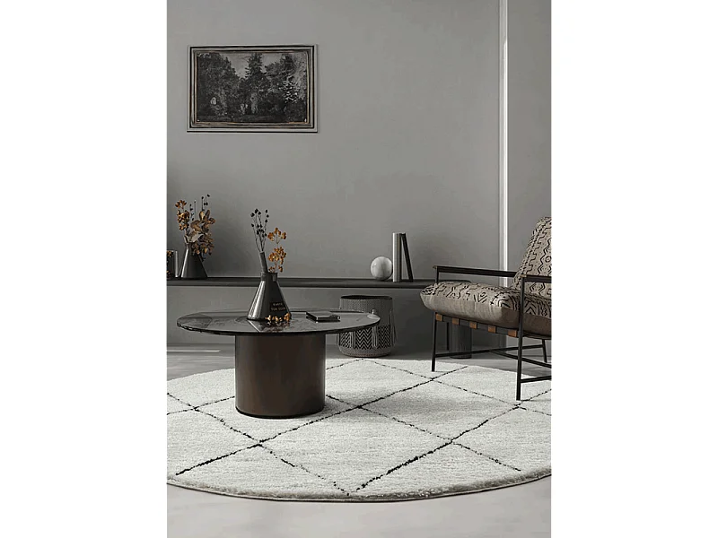 Tapis berbère shaggy - MARRAKECH 260 Noir 160*160