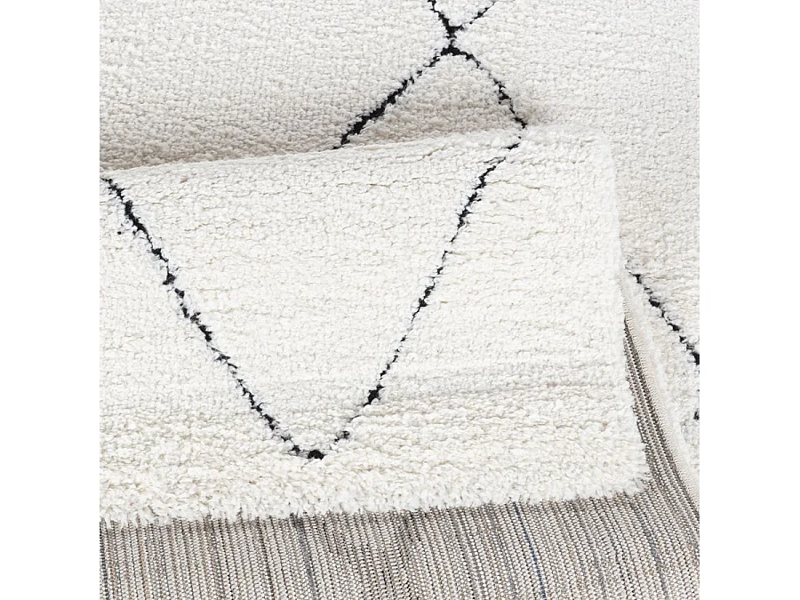 Tapis berbère shaggy - MARRAKECH 260 Noir 160*160