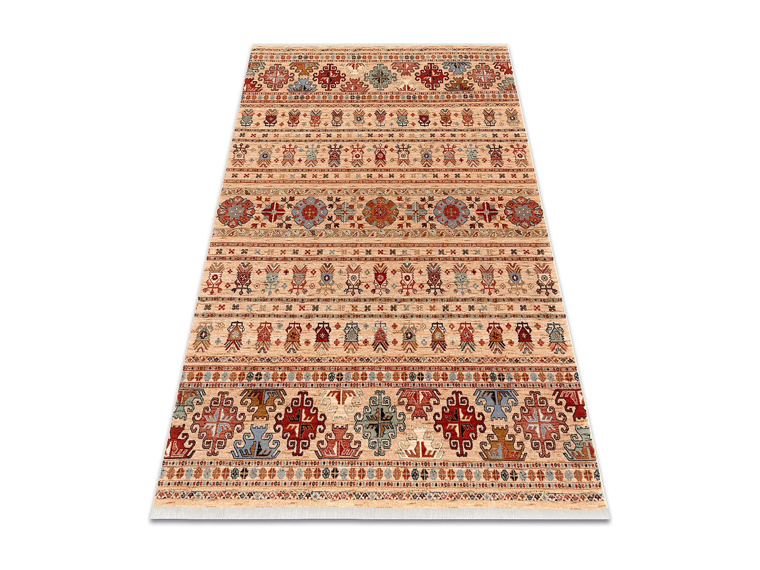 Tapis KESHAN franges, oriental 7684/53555 beige / terre cuite 250x340 cm