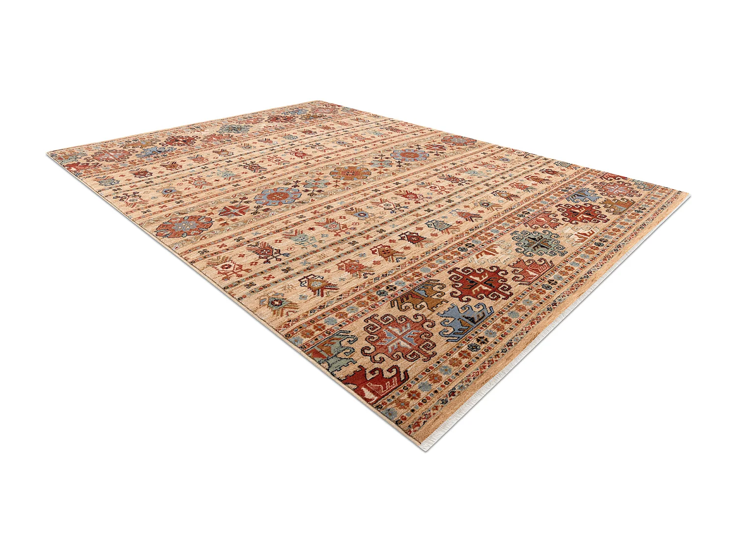 Tapis KESHAN franges, oriental 7684/53555 beige / terre cuite 250x340 cm