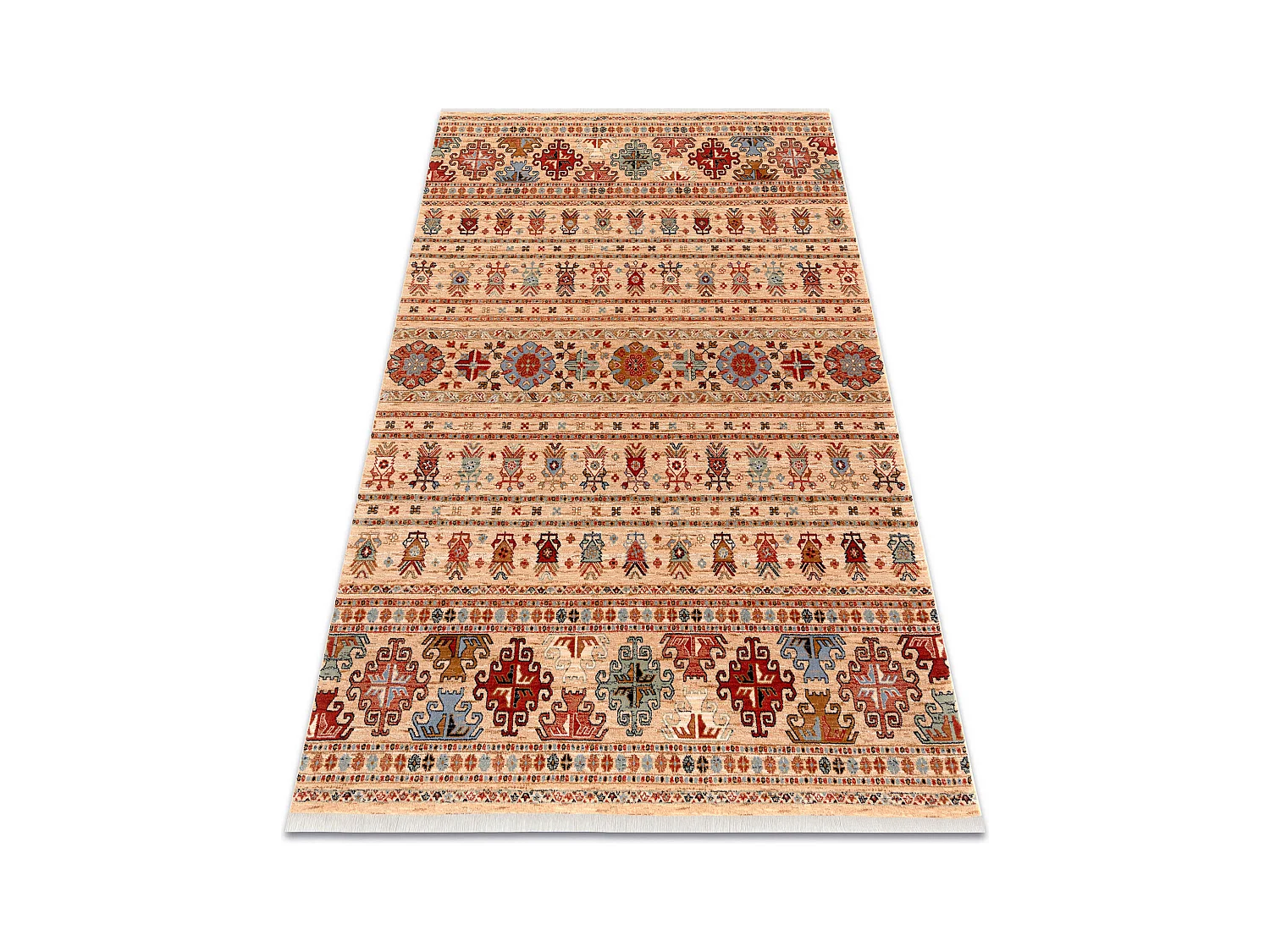 Tapis KESHAN franges, oriental 7684/53555 beige / terre cuite 250x340 cm
