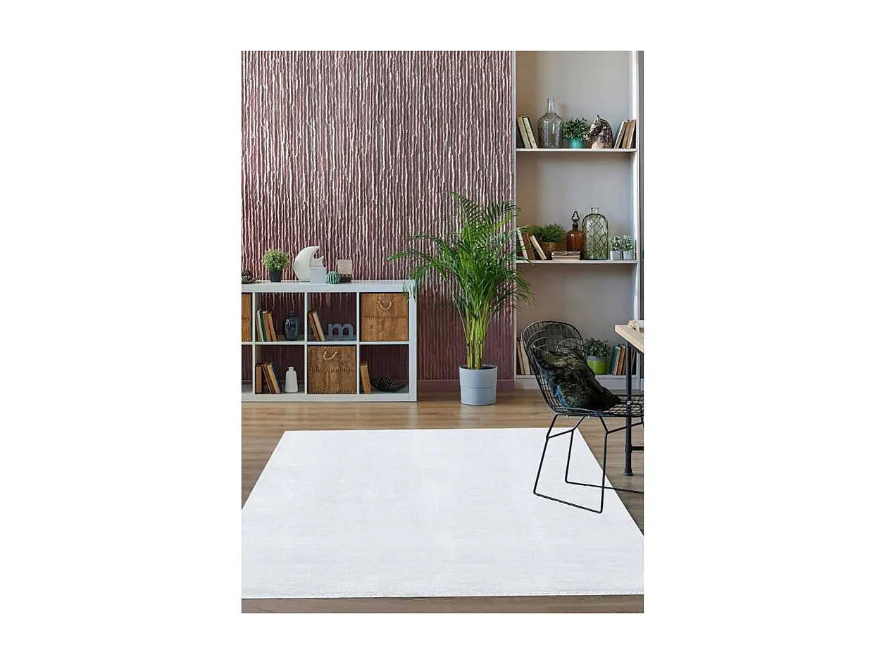 Tapis uni lavable doux - LOFT Blanc 120*170