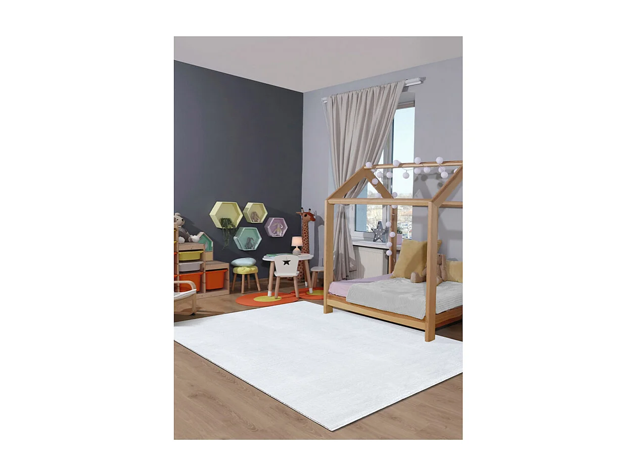 Tapis uni lavable doux - LOFT Blanc 120*170