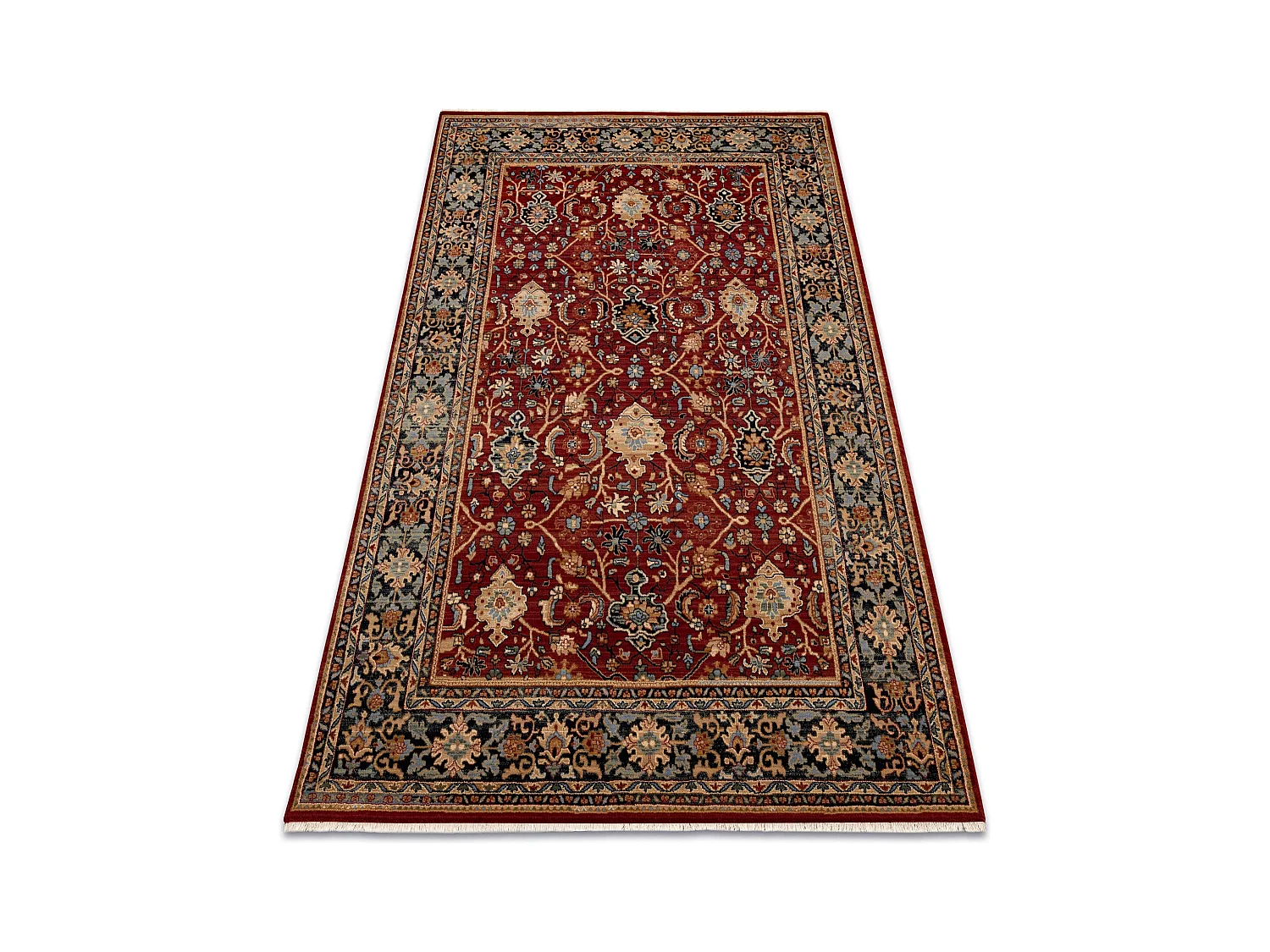 Tapis KESHAN franges, oriental classique 7522/53588 beige / bordeaux / 300x380 cm
