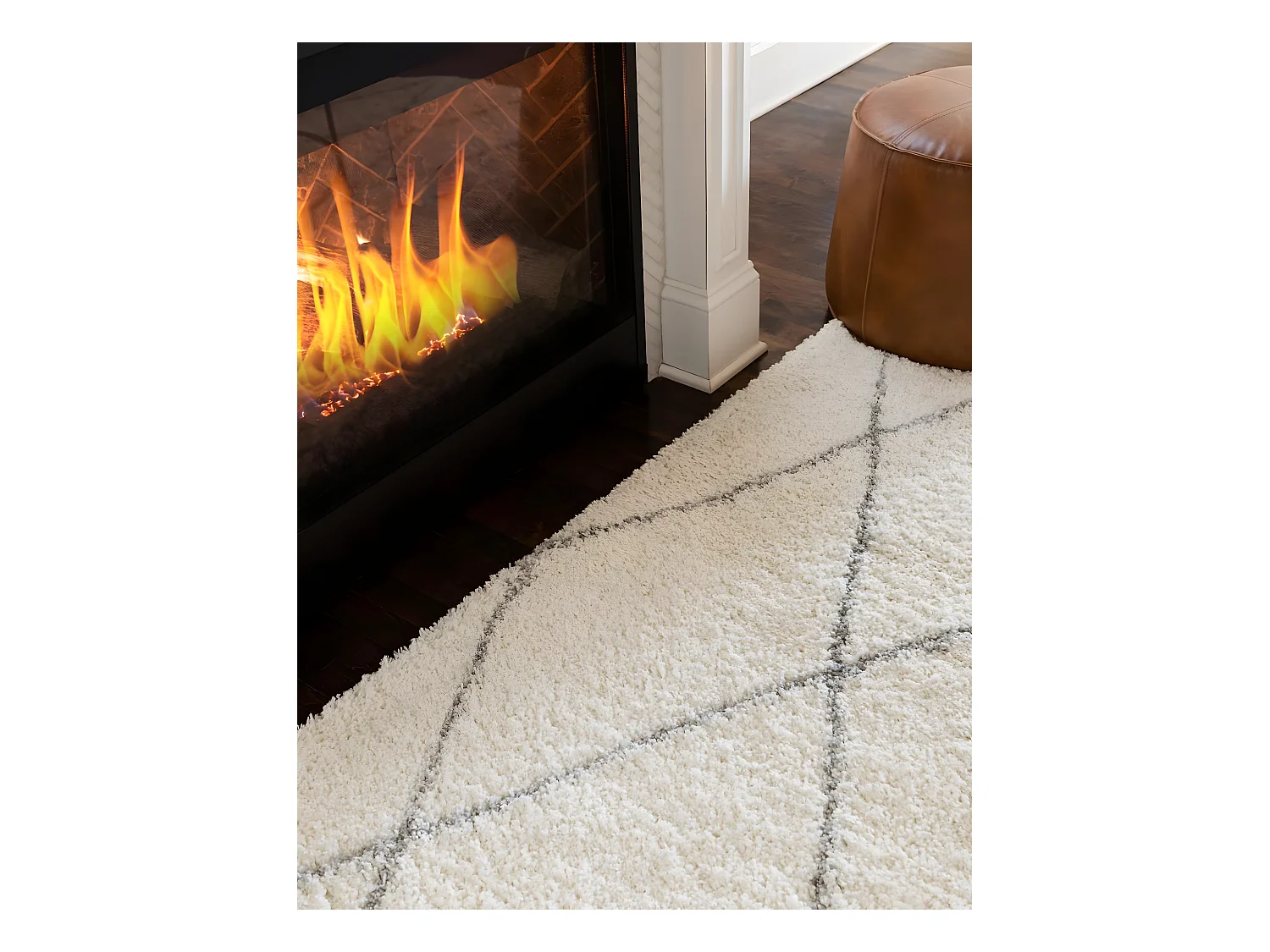 Tapis shaggy 100x160 Crème Lachen Fence