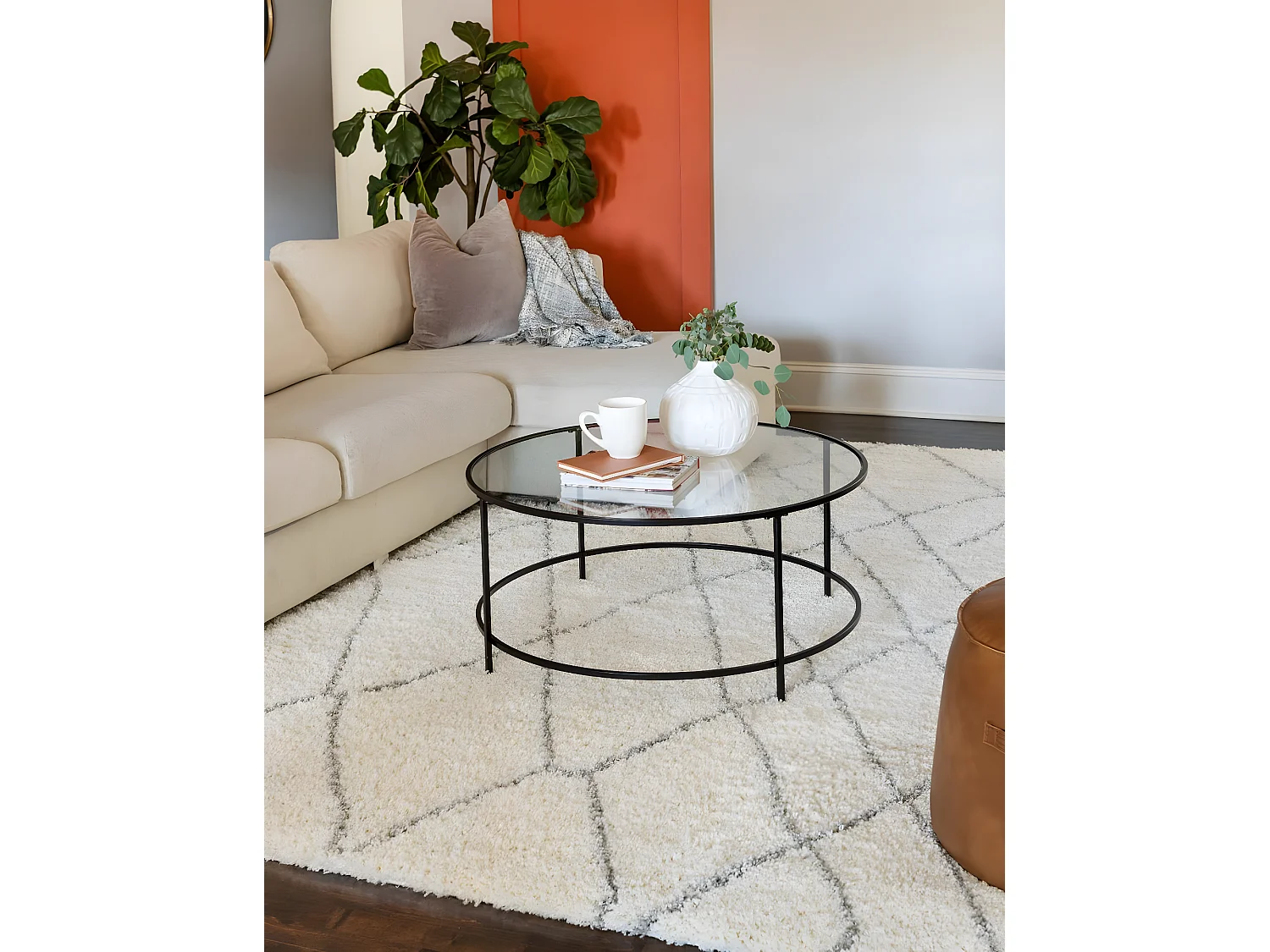 Tapis shaggy 100x160 Crème Lachen Fence