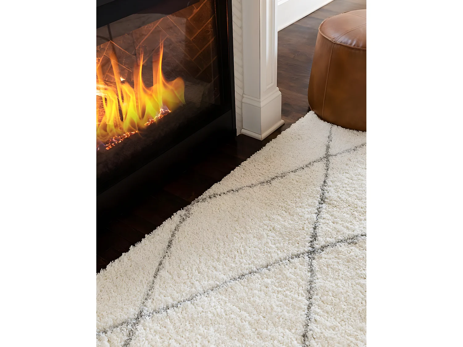 Tapis shaggy 100x160 Crème Lachen Fence