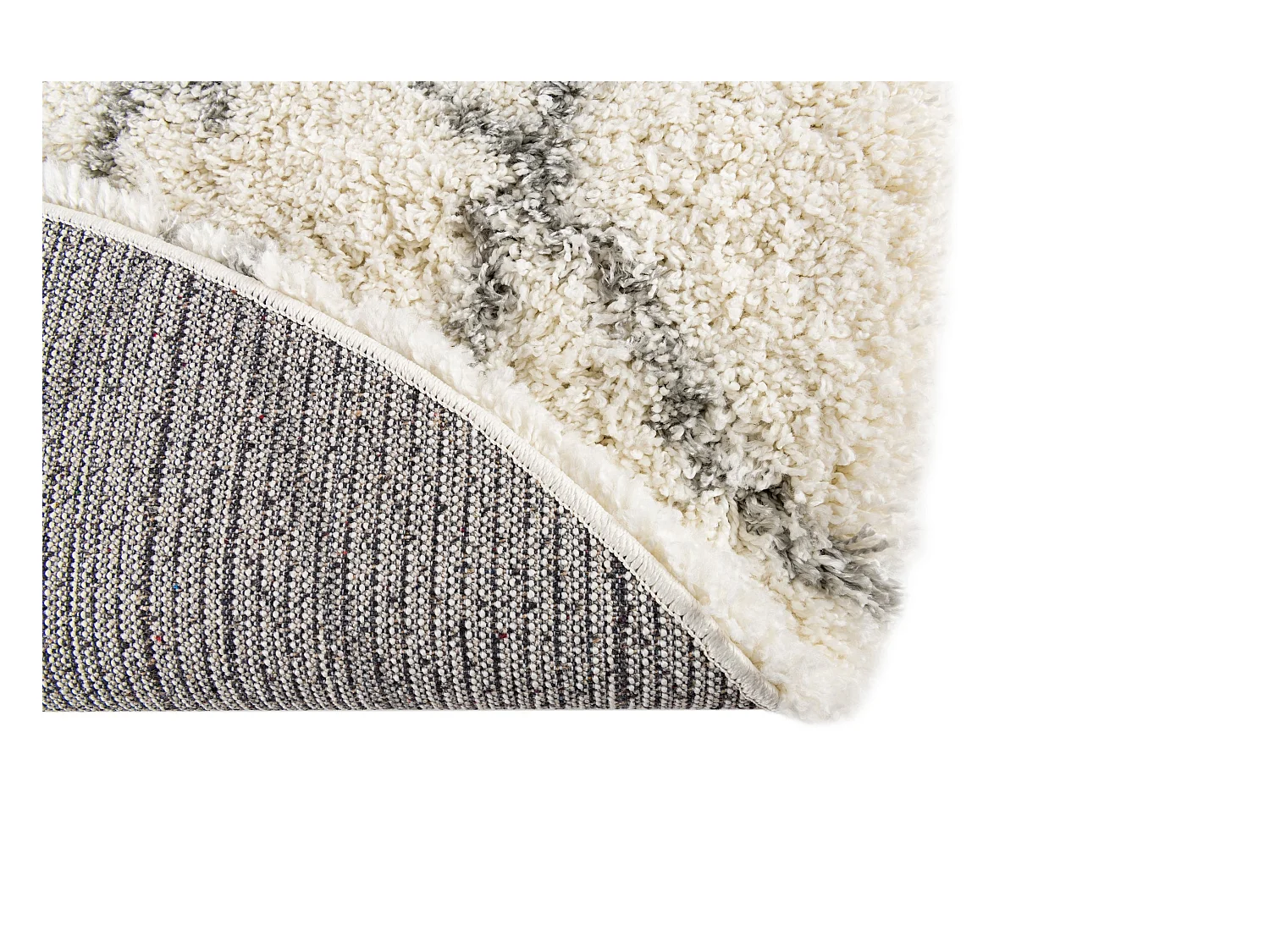 Hoogpolig tapijt 100 x 100 Beige Lachen Fence