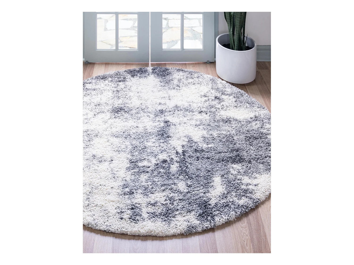 Tapis shaggy 155x155 Gris foncé Lachen Haze