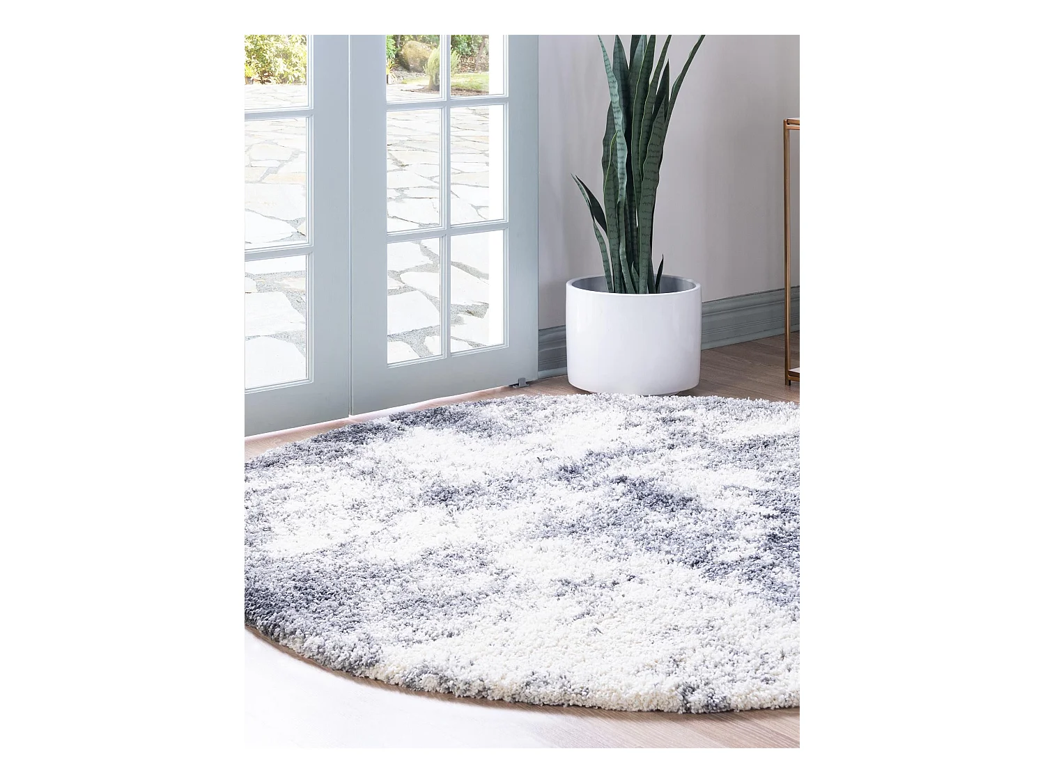 Hoogpolig tapijt 155 x 155 Donkergrijs Lachen Haze