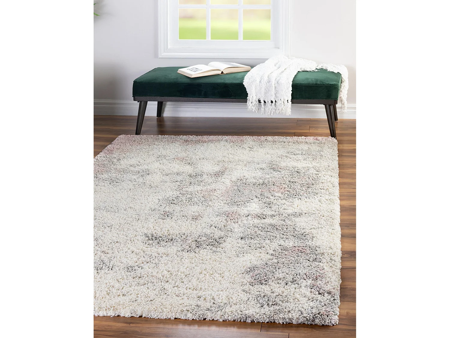 Hoogpolig tapijt 160 x 100 Roze Lachen Haze