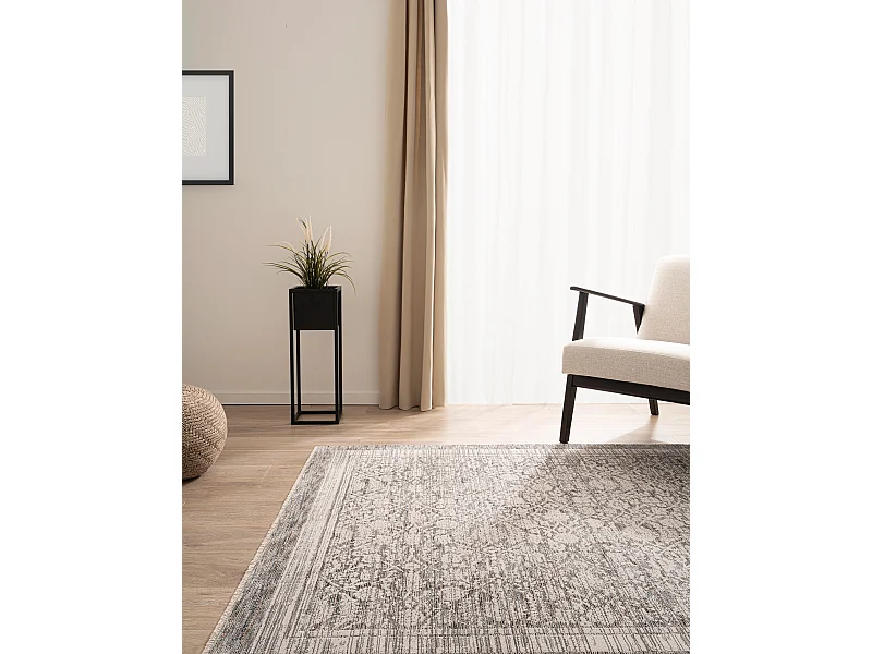 Tapis 100x200 Gris Zora Mosaic